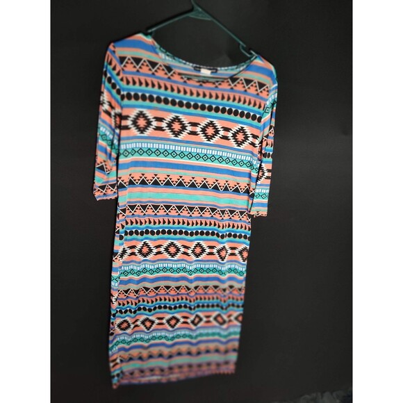 Love Chesley Aztec Striped Short Dress - Size S - Picture 1 of 3